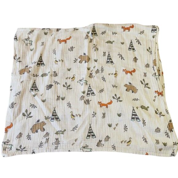 Little Unicorn Baby Swaddle Organic Muslin Cotton Blanket 49x42” Woodland Fox - Picture 1 of 8